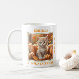 Cute Cat Fall Pumpkin Spice Cat Lover Namn Mugg