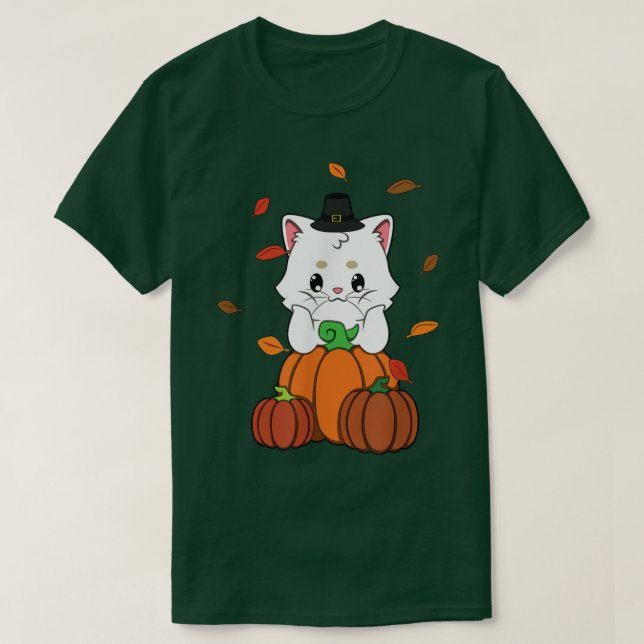 Cute Cat Falling-Löv hösten148 T Shirt (Design framsida)