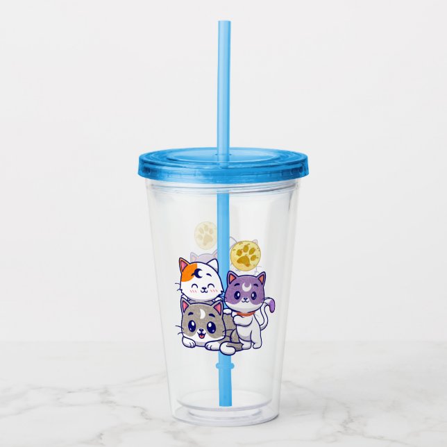 Cute Cat Family Take Away Mugg (Framsida)