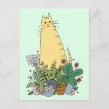 Cute Cat Florist-vykort