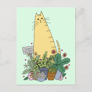 Cute Cat Florist-vykort Vykort