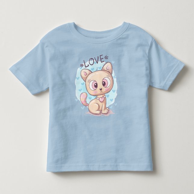 Cute Cat-För barn T-Shirt kan användas för bärbara (Framsida)