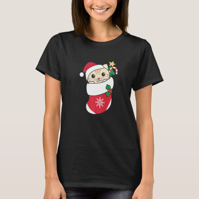 Cute Cat For Christmas Cat  5 T Shirt (Framsida)
