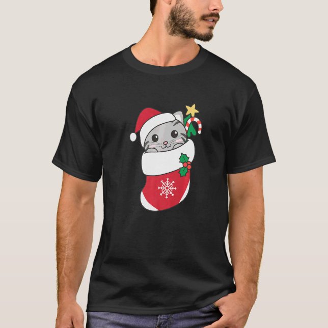 Cute Cat For Christmas Cat  6 T Shirt (Framsida)