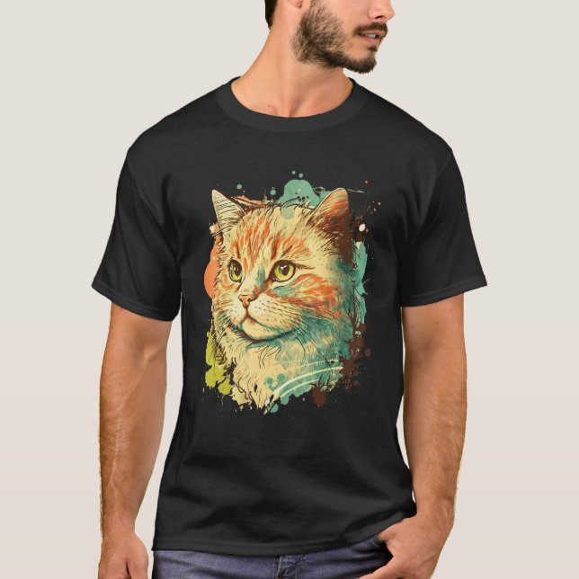 Cute Cat for kitten  Colorful Kitty T Shirt (Framsida)
