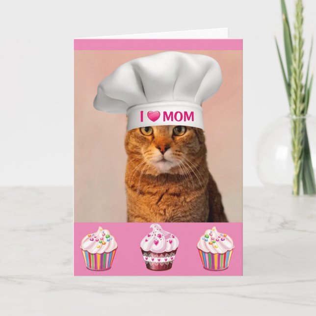 Cute Cat ’For Mamma’ Birday Kort (Framsida)