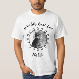 Cute cat-foto med dekorerat ram och din text t shirt