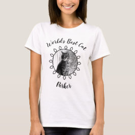 Cute cat-foto med dekorerat ram och din text t shirt