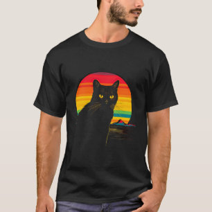 Cute Cat framför regnbåge, katter i Älskare T Shirt