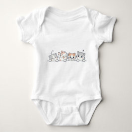 Cute Cat Friends Baby Bodysuit T Shirt