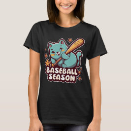 Cute Cat Funny Baseball T Shirt