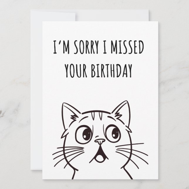 Cute Cat Funny Belet Birthday Kort (Framsida)