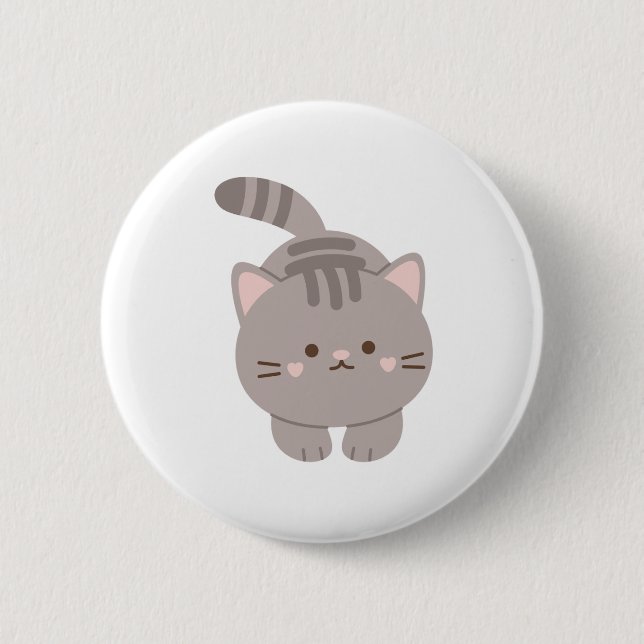 Cute Cat Funny Button Badge Knapp (Framsida)