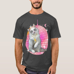 Cute Cat, FUNNY Cat, Disco Retro Techno DJ Cat Pa T Shirt