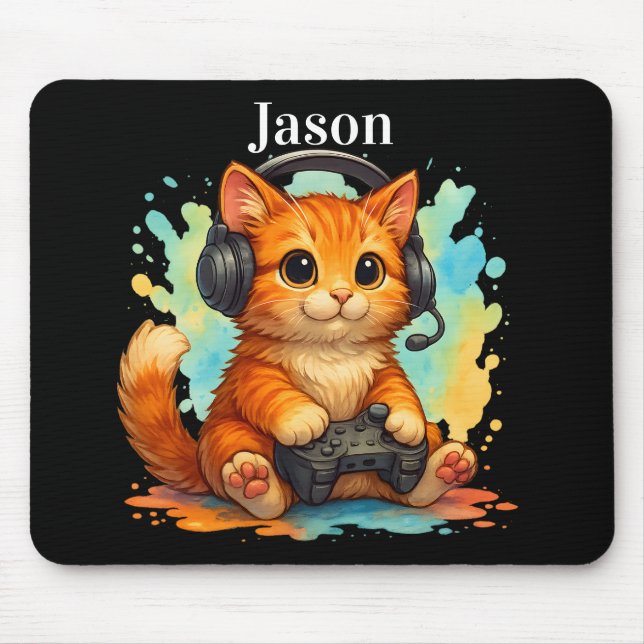 cute cat gamer Mousepad Musmatta (Framsidan)