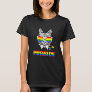 Cute Cat Gay pride Ee Rainbow Sunglass Lgb Q Lgb T Shirt