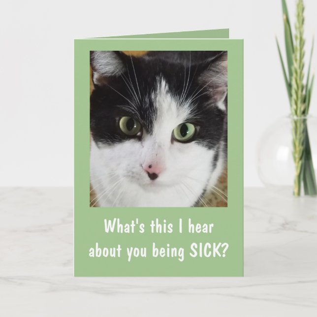Cute Cat Get well Kort (Framsida)