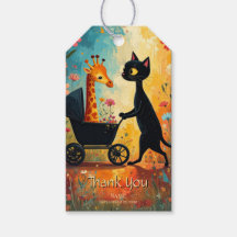 Cute Cat Giraffe Gift Tag