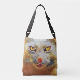 Cute Cat Golden Ansikte Tote Bag Axelväska