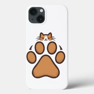Cute Cat Gömmer i Paw Print - Illustration