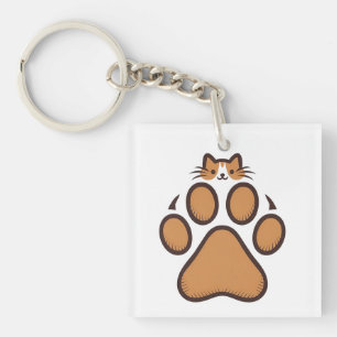 Cute Cat Gömmer i Paw Print - Illustration