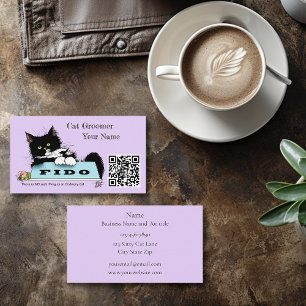 Cute Cat Groomer Visitkort