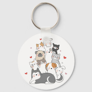 CUTE CAT-GRUPP KONSTRUKTIONSBÖR KÖPAS NU NYCKELRING