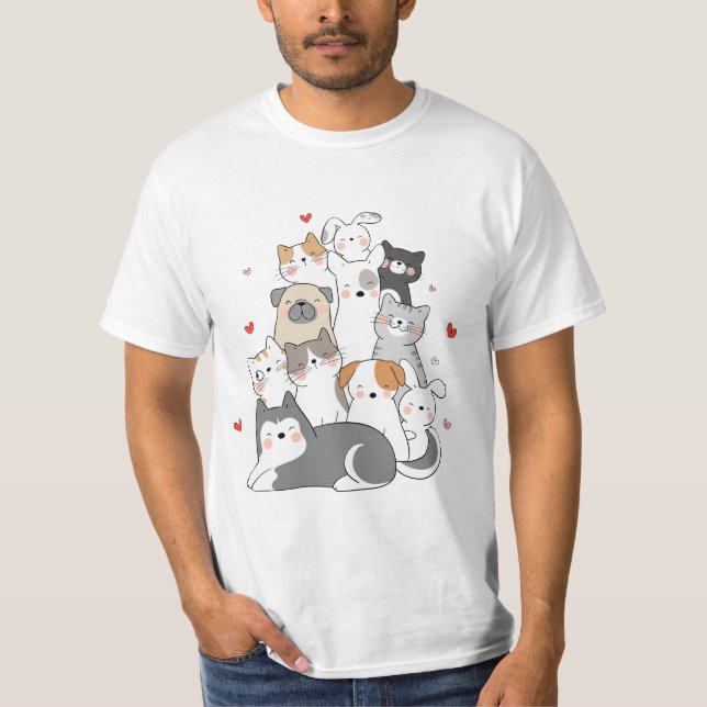 CUTE CAT-GRUPP | KONSTRUKTIONSBÖR KÖPAS NU T SHIRT (Framsida)