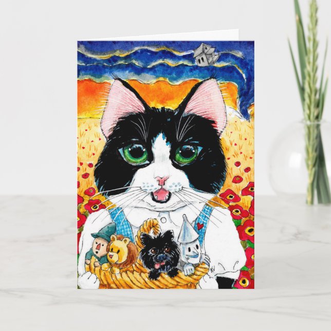 Cute cat-guiden för Oz-hälsningskort Kort (Framsida)