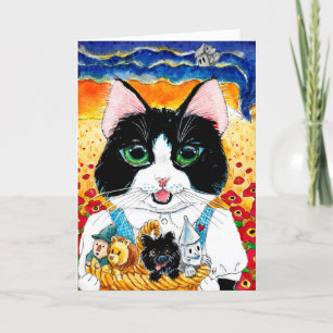 Cute cat-guiden för Oz-hälsningskort Kort