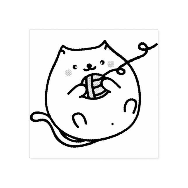 Cute Cat gummi frimärke Stämpel (Tryck)