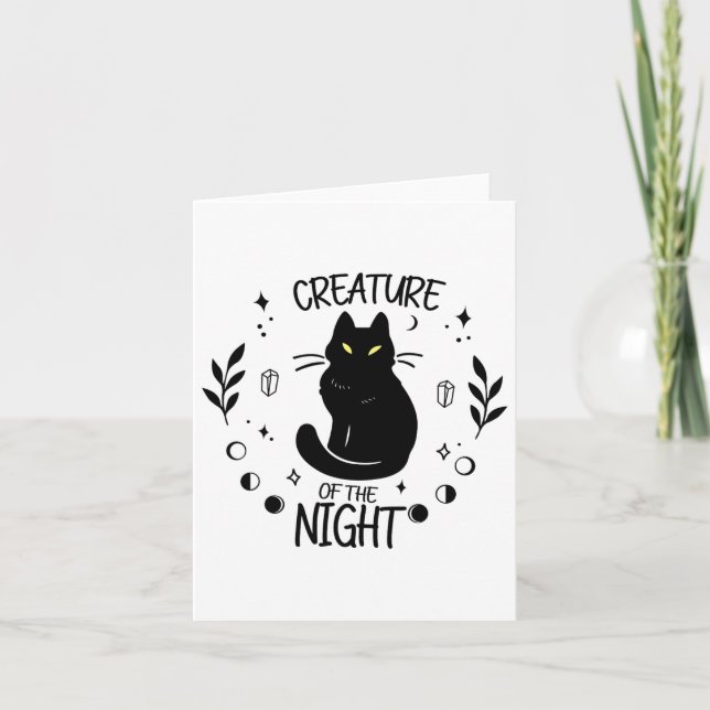 Cute Cat Halloween Night Fall Wiccan Women's Kort (Framsida)