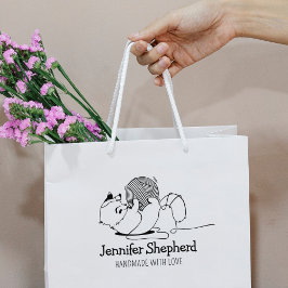 Cute Cat Handgjord med Kärlek Stämpel