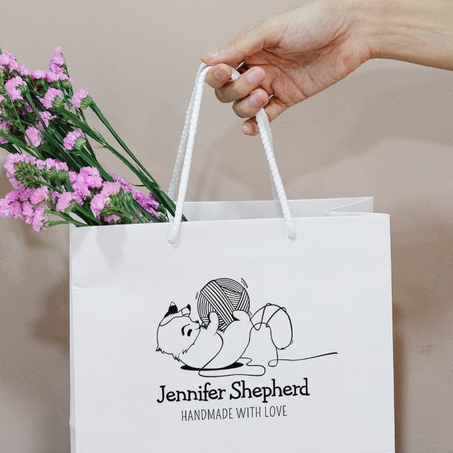 Cute Cat Handgjord med Kärlek Stämpel (Skapare uppladdad)