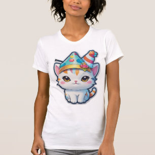 Cute cat har ett nytt år party t shirt