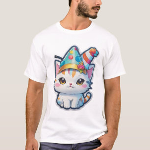 Cute cat har ett nytt år party t shirt