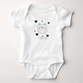 Cute Cat Heart Baby Body T Shirt