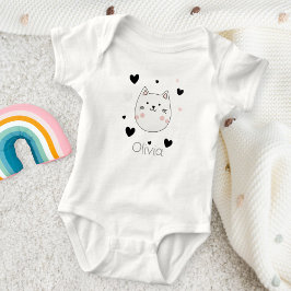 Cute Cat Heart Baby Body T Shirt