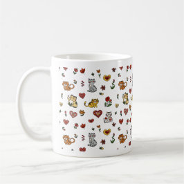 Cute Cat & Heart Mugg: Purrect for Cat Lovers Kaffemugg