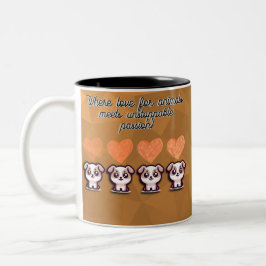 Cute Cat & Hearts Coffee Cup for Animal Lovers Två-Tonad Mugg
