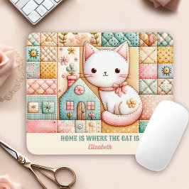 Cute Cat House Quilt Patchwork Pastel Custom Name Musmatta