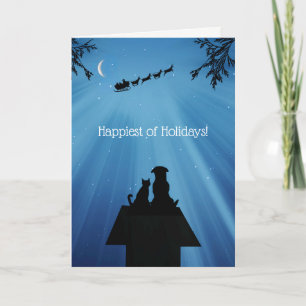 Cute Cat Hund-jul Kort