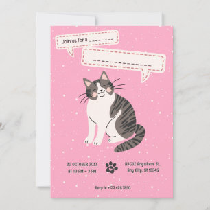 Cute cat-husdjur inbjudningar