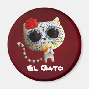 Cute Cat i Day of the dead Magnet