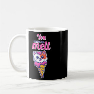 Cute Cat i en kon som gör att jag smält isgrädda K Kaffemugg