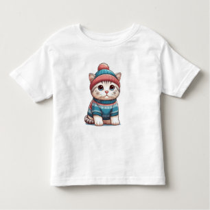 Cute Cat i en sötare och en beanie T Shirt