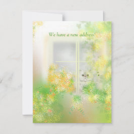 Cute Cat i ett Nytt adress kort för platta anteckn