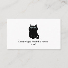 Cute Cat - I run the house - Customizable Visitkort