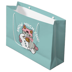 Cute Cat i Snö Gear med Snögubbe Art
