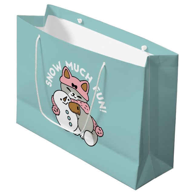 Cute Cat i Snö Gear med Snögubbe Art (Framsidan Vinklad)
